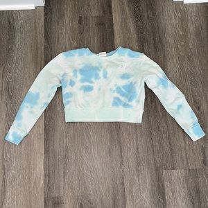 Kappa Blue Tie Dye Crop Top Long Sleeve XS
